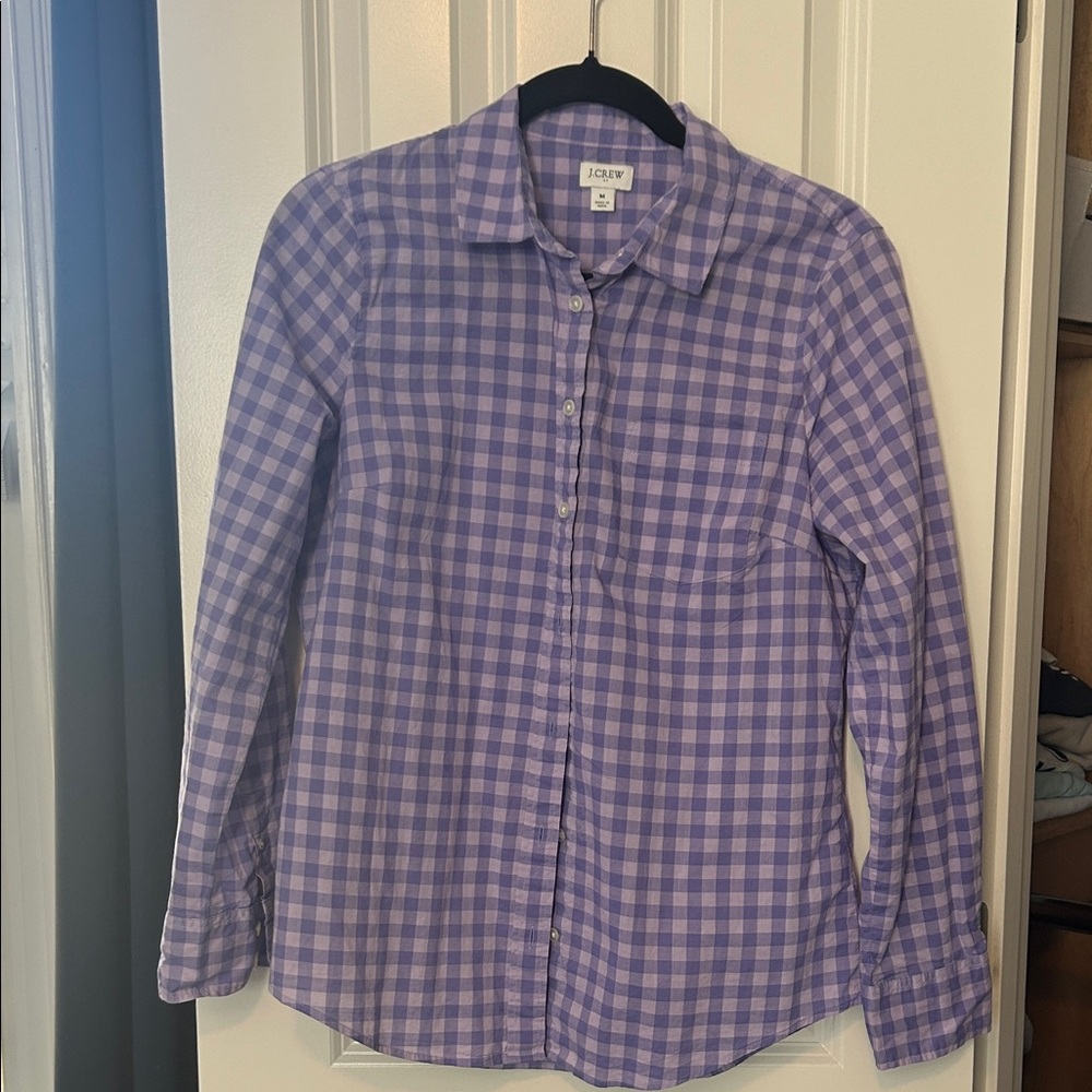 J. Crew Lavender Checkered Shirt